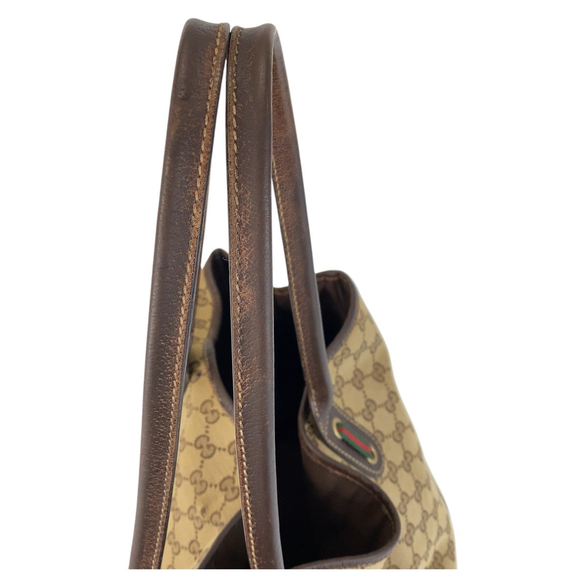 14865
GUCCI グッチ シェリーライン プリンシー ベージュ ブラウン ゴールド金具 GGキャンバス / レザー 161719 トートバッグ ショルダーバッグ  レディース