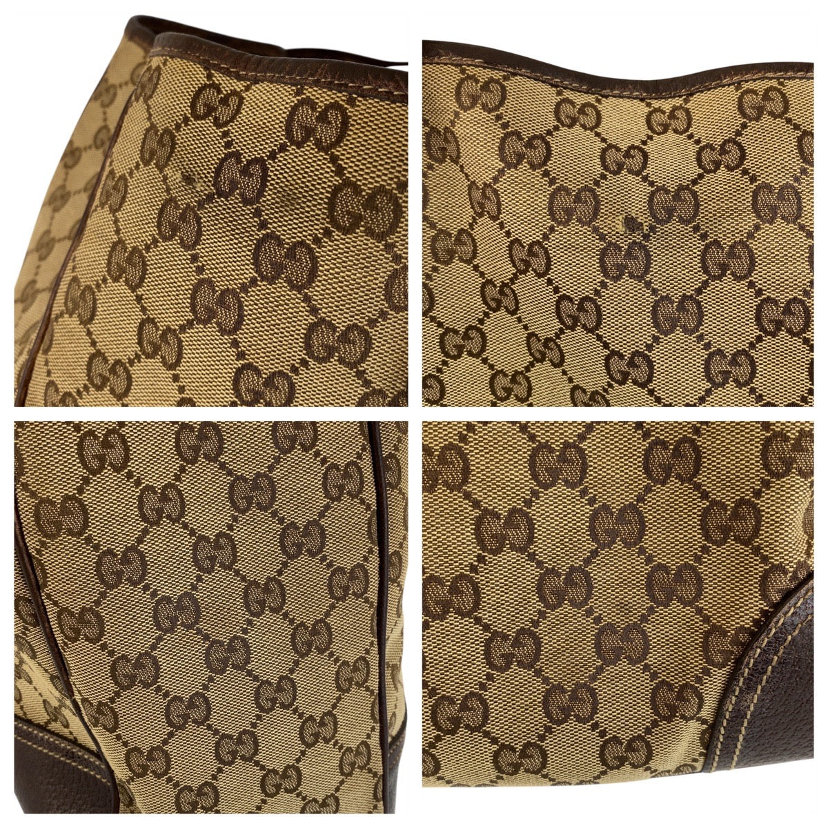 14865
GUCCI グッチ シェリーライン プリンシー ベージュ ブラウン ゴールド金具 GGキャンバス / レザー 161719 トートバッグ ショルダーバッグ  レディース