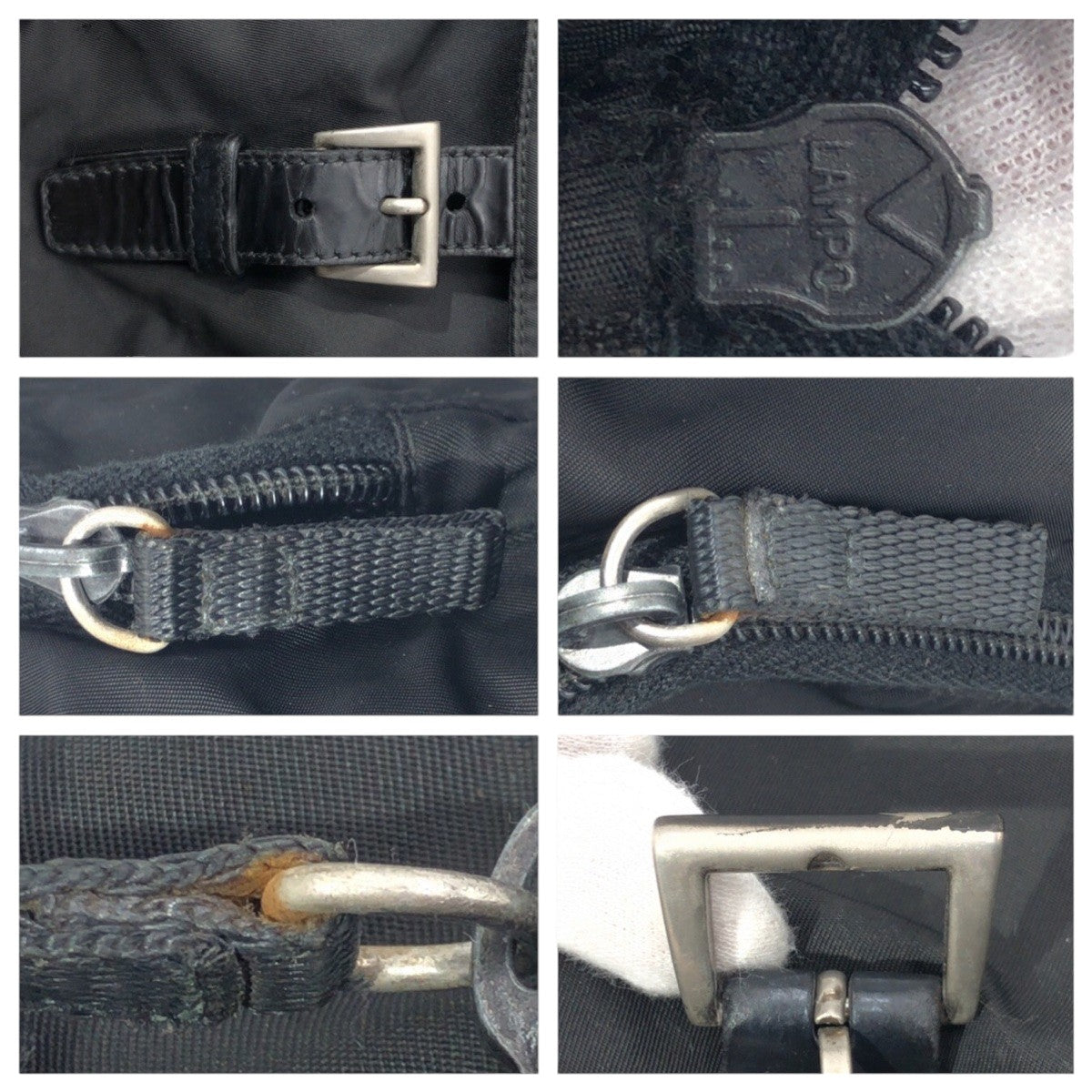 14866
PRADA プラダ テスート 三角ロゴ ブラック 黒 ナイロン ショルダーバッグ 男女兼用  レディース AB32