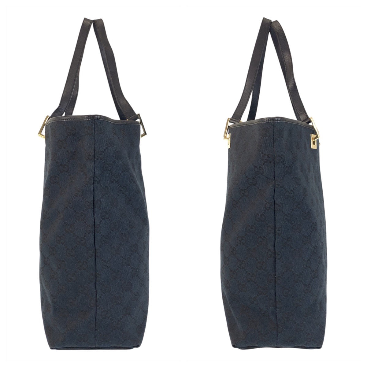 14867
GUCCI グッチ ブラック 黒 ゴールド金具 GGキャンバス / レザー 002 1098 トートバッグ ショルダーバッグ  レディース
