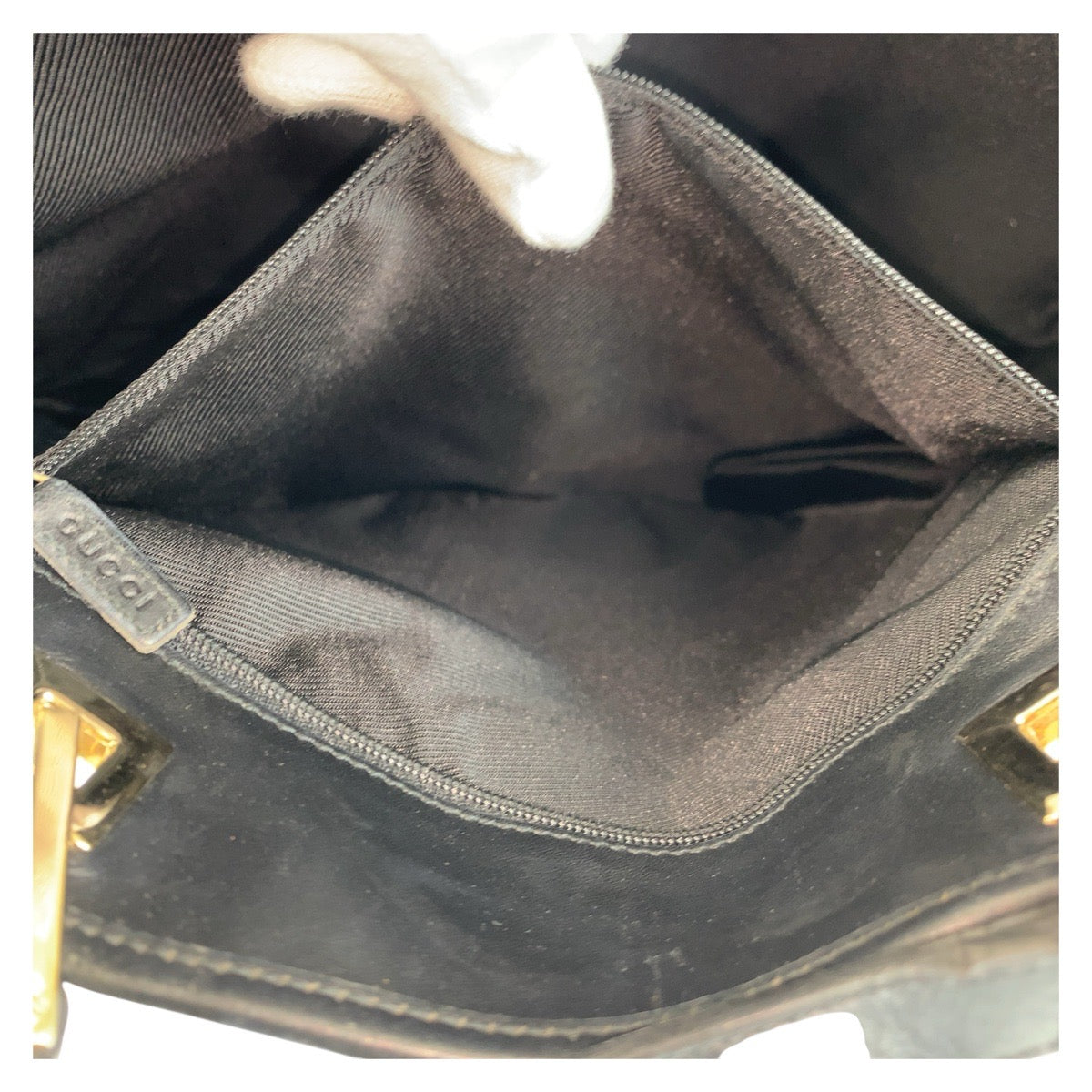 14867
GUCCI グッチ ブラック 黒 ゴールド金具 GGキャンバス / レザー 002 1098 トートバッグ ショルダーバッグ  レディース