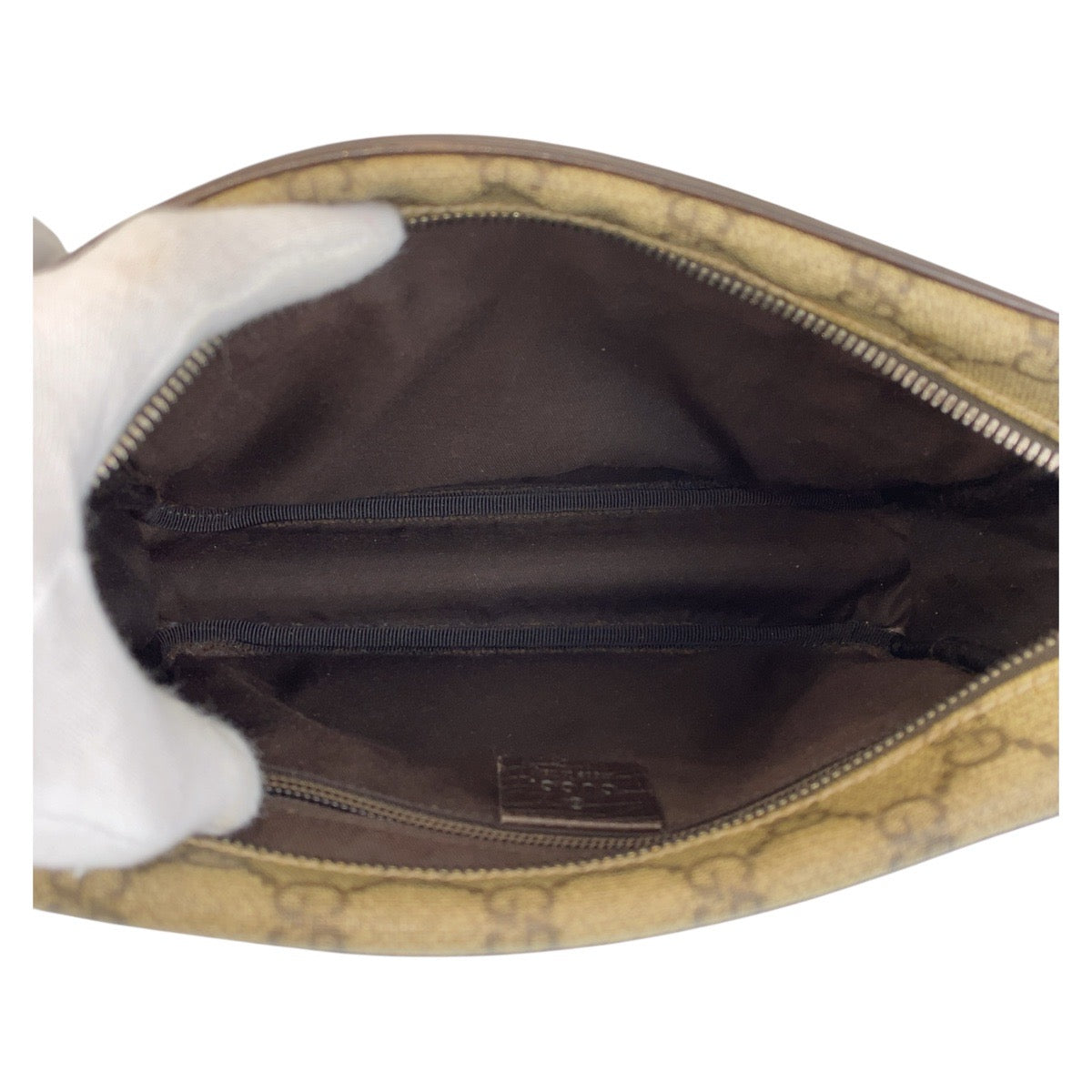 14869
GUCCI グッチ ブラウン ベージュ GGスプリームキャンバス / レザー 114291 斜め掛け ショルダーバッグ ポシェット  レディース