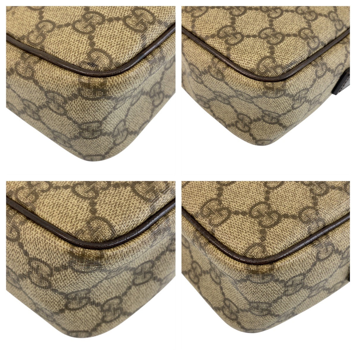 14869
GUCCI グッチ ブラウン ベージュ GGスプリームキャンバス / レザー 114291 斜め掛け ショルダーバッグ ポシェット  レディース