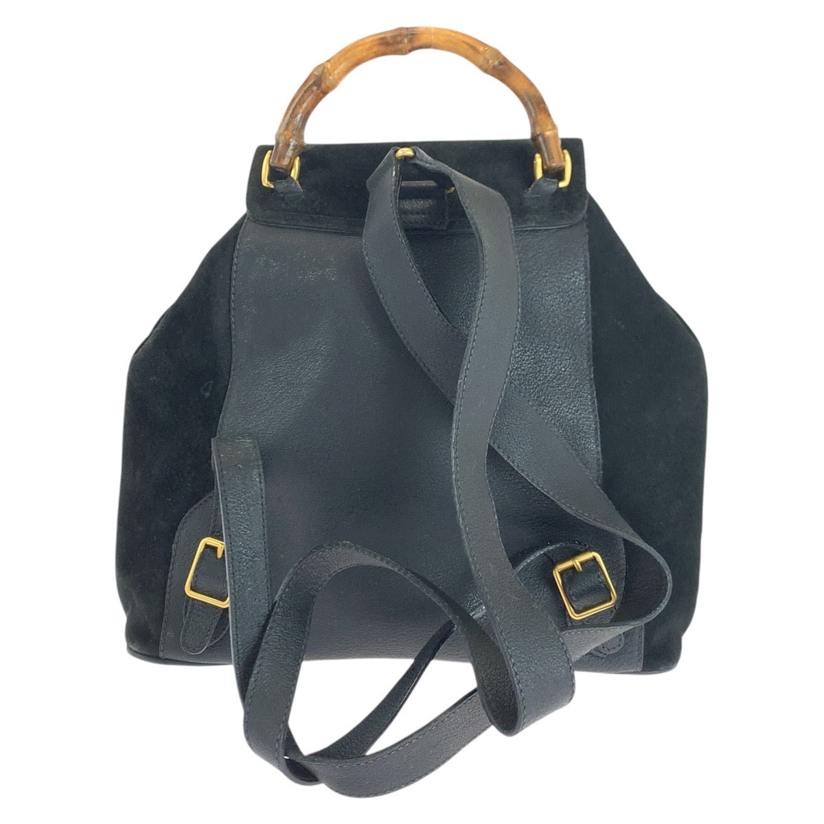 14870
GUCCI グッチ バンブー ブラック 黒 ゴールド金具 スウェード / レザー 003 2058 0016 リュック・デイパック バックパック  レディース ABP19