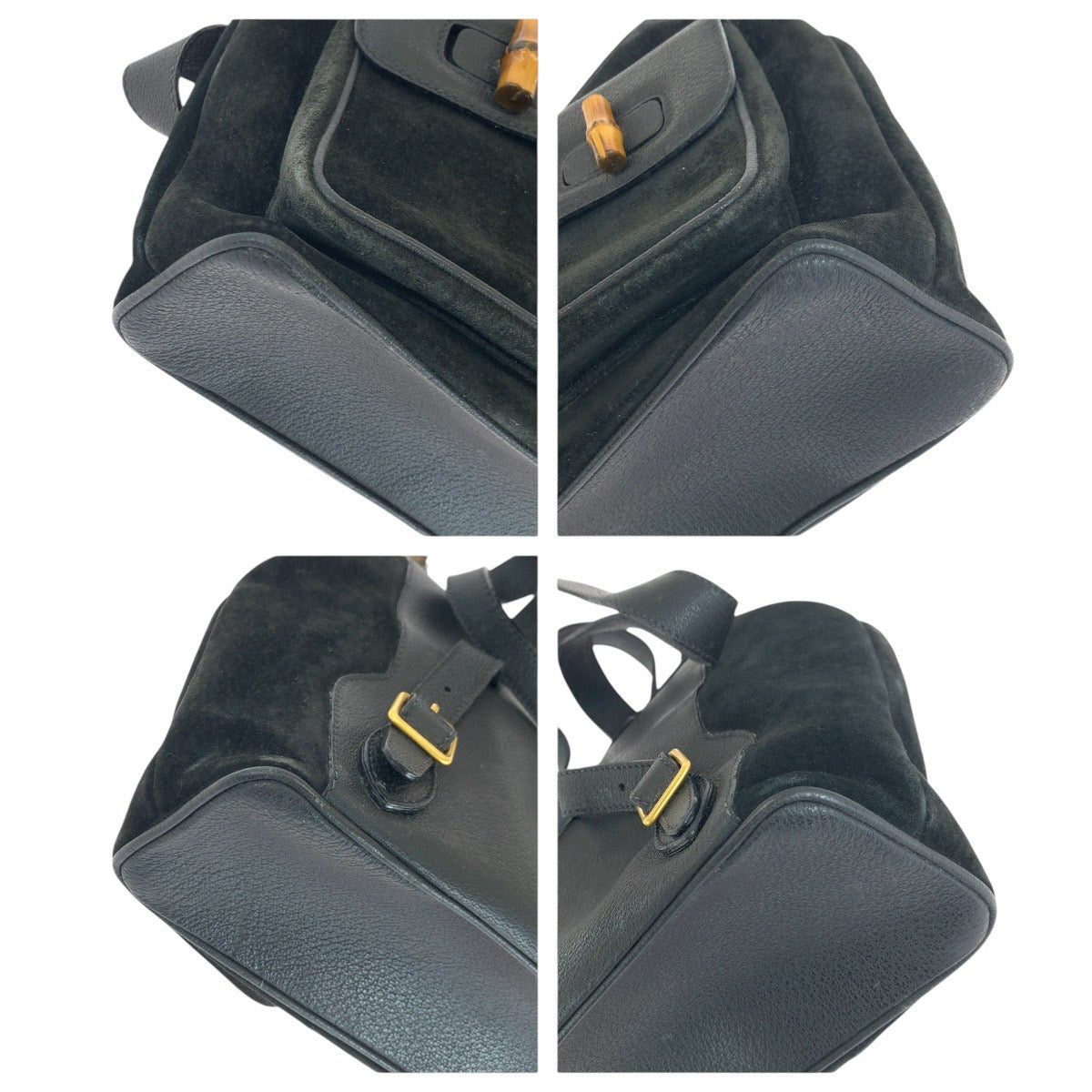 14870
GUCCI グッチ バンブー ブラック 黒 ゴールド金具 スウェード / レザー 003 2058 0016 リュック・デイパック バックパック  レディース ABP19