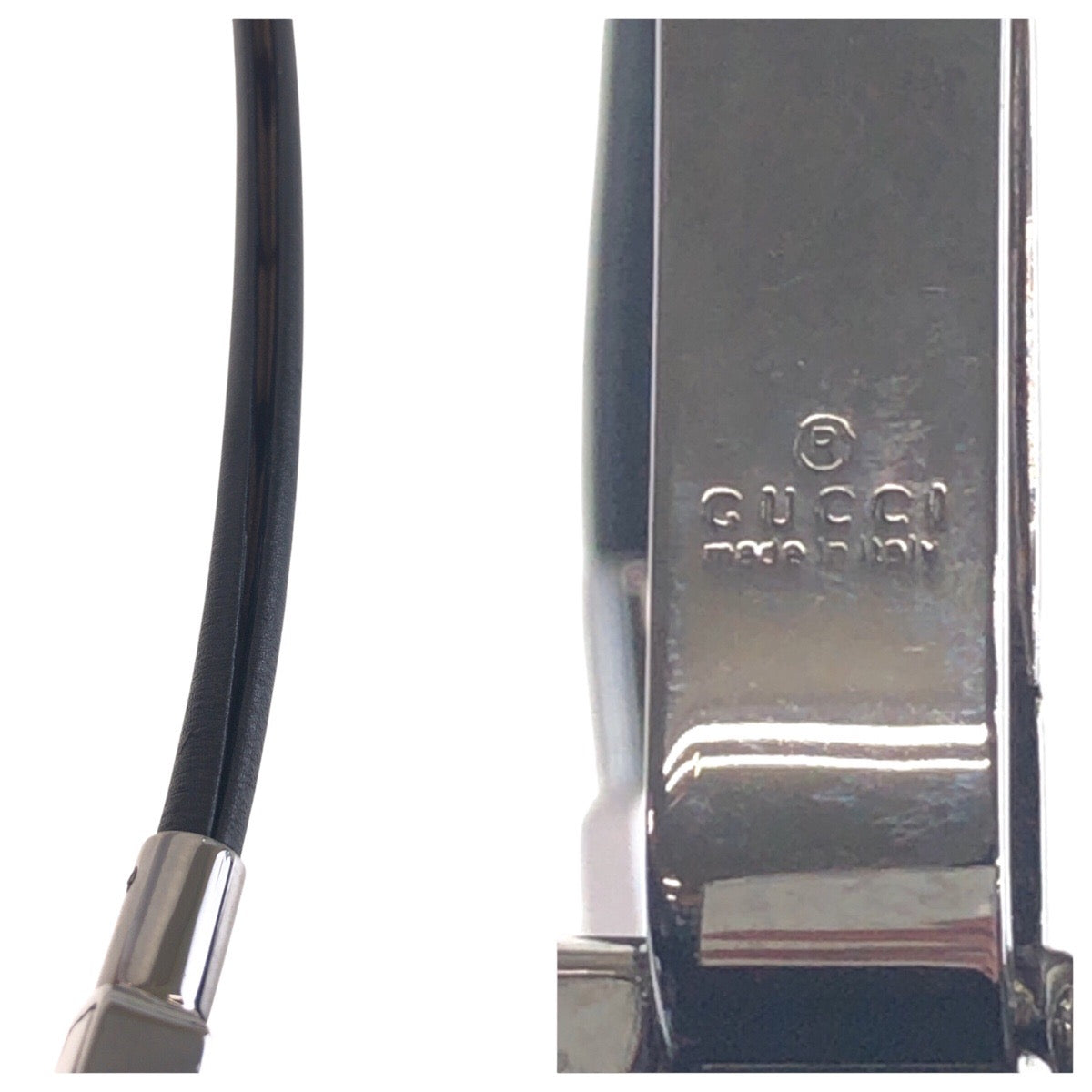 14871
GUCCI グッチ ブラック 黒 シルバー金具 レザー 001 3812 ショルダーバッグ  レディース
