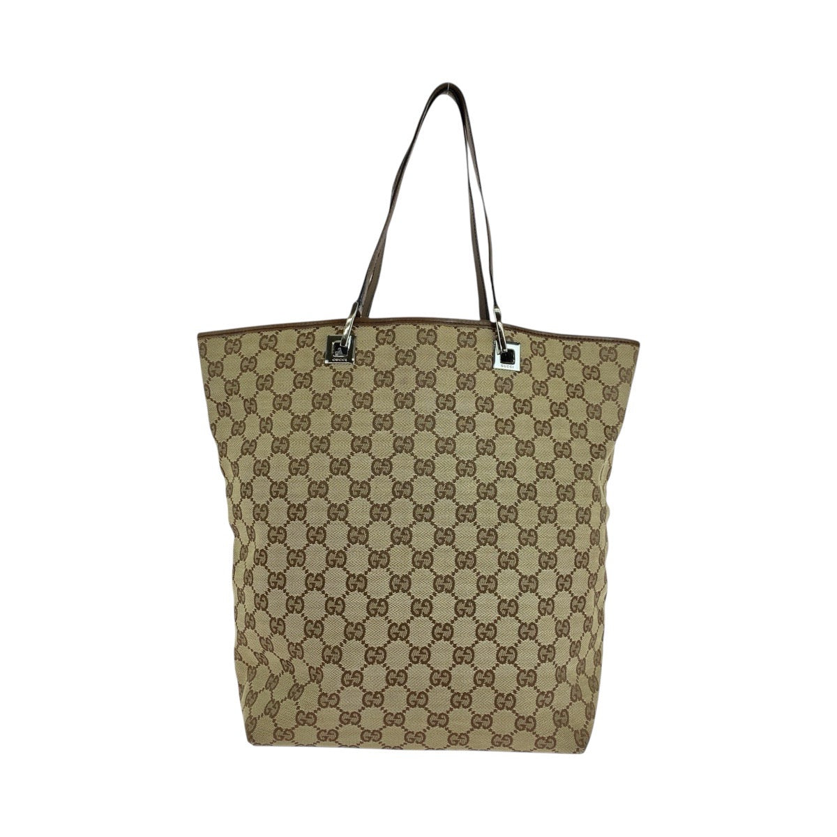 14873
GUCCI グッチ ベージュ ブラウン GGキャンバス / レザー 31243 トートバッグ ショルダーバッグ  レディース