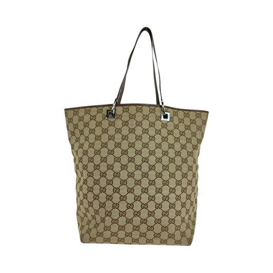 14873
GUCCI グッチ ベージュ ブラウン GGキャンバス / レザー 31243 トートバッグ ショルダーバッグ  レディース