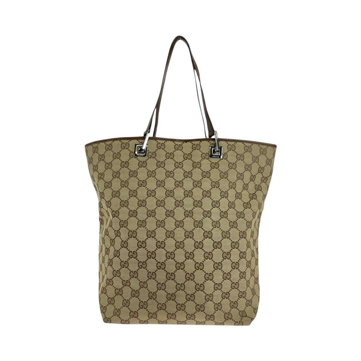 14873
GUCCI グッチ ベージュ ブラウン GGキャンバス / レザー 31243 トートバッグ ショルダーバッグ  レディース