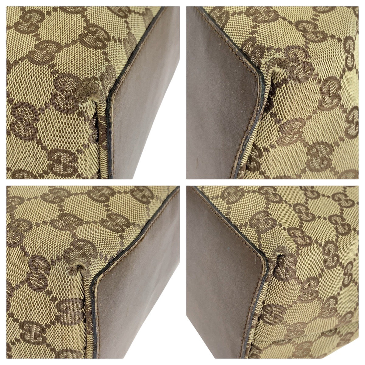 14873
GUCCI グッチ ベージュ ブラウン GGキャンバス / レザー 31243 トートバッグ ショルダーバッグ  レディース