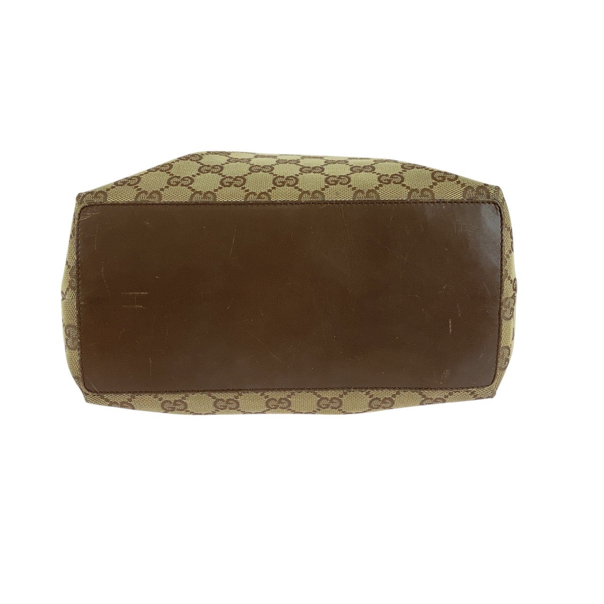 14873
GUCCI グッチ ベージュ ブラウン GGキャンバス / レザー 31243 トートバッグ ショルダーバッグ  レディース