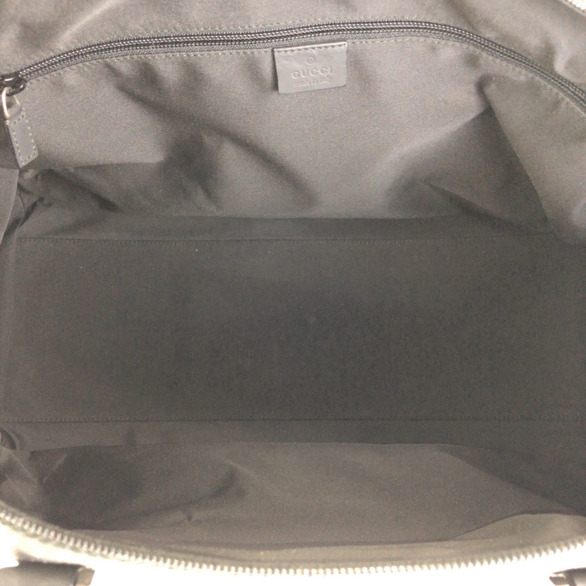 14874
GUCCI グッチ ブラック 黒 シルバー金具 GGキャンバス / レザー ボストンバッグ 男女兼用  メンズ