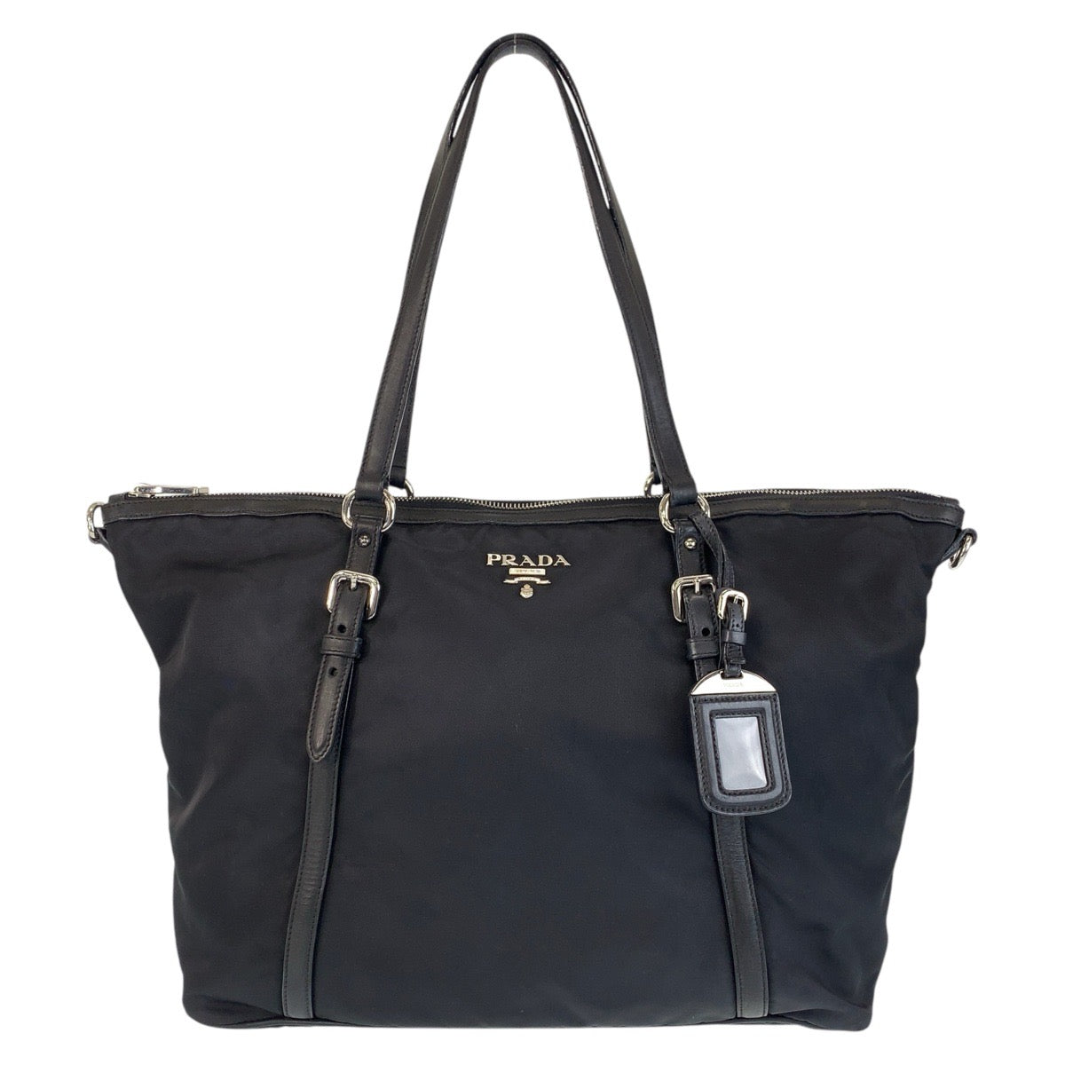 14876
PRADA プラダ テスート ブラック 黒 シルバー金具 ナイロン トートバッグ ショルダーバッグ  レディース