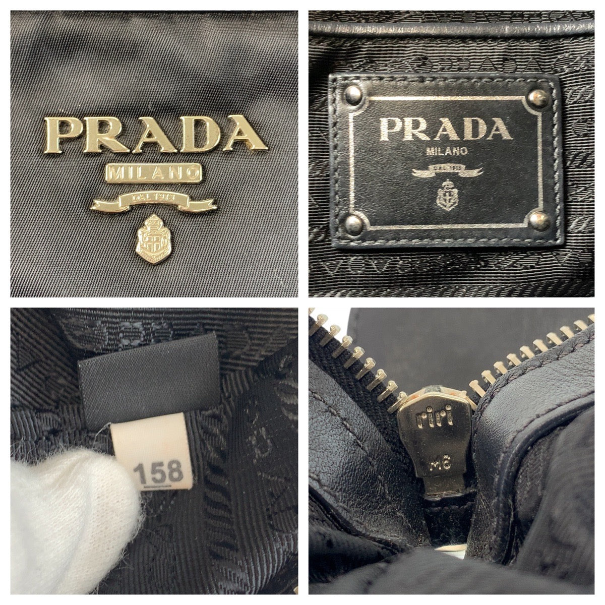 14876
PRADA プラダ テスート ブラック 黒 シルバー金具 ナイロン トートバッグ ショルダーバッグ  レディース