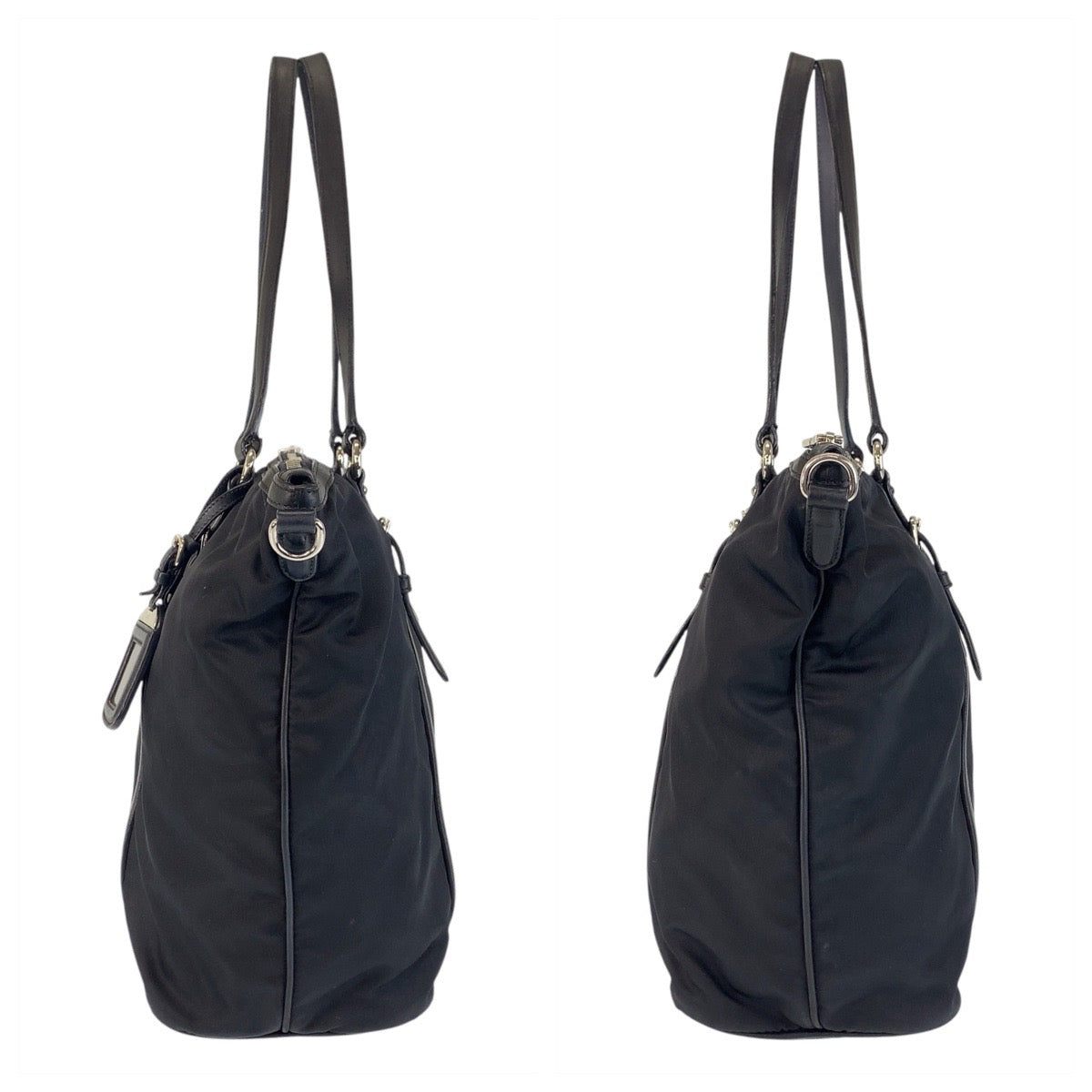 14876
PRADA プラダ テスート ブラック 黒 シルバー金具 ナイロン トートバッグ ショルダーバッグ  レディース