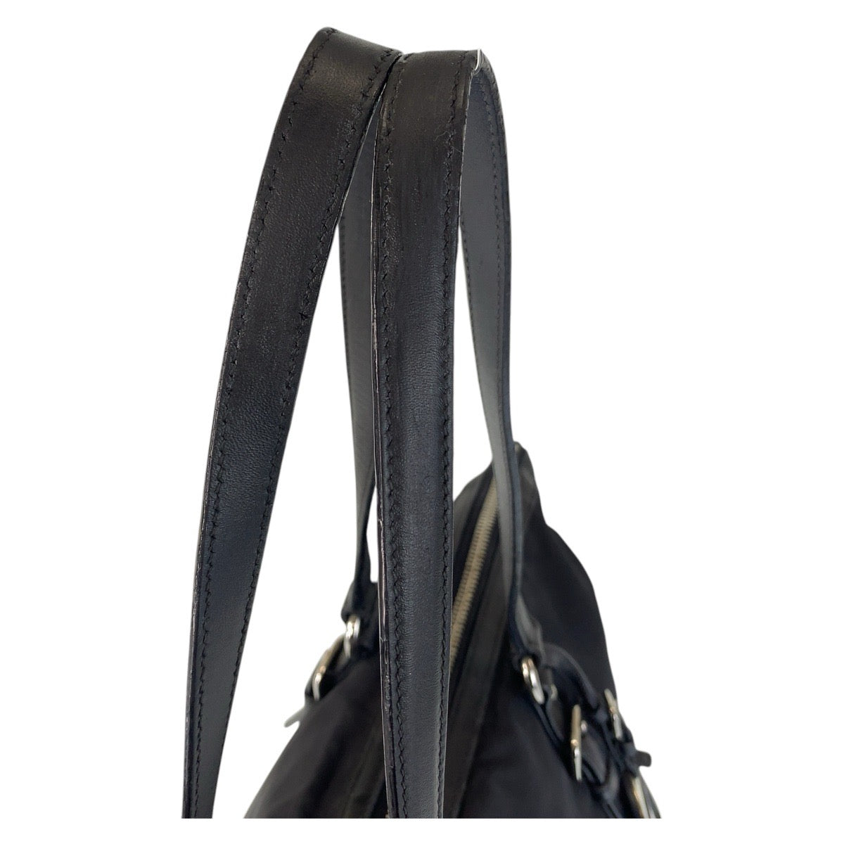 14876
PRADA プラダ テスート ブラック 黒 シルバー金具 ナイロン トートバッグ ショルダーバッグ  レディース