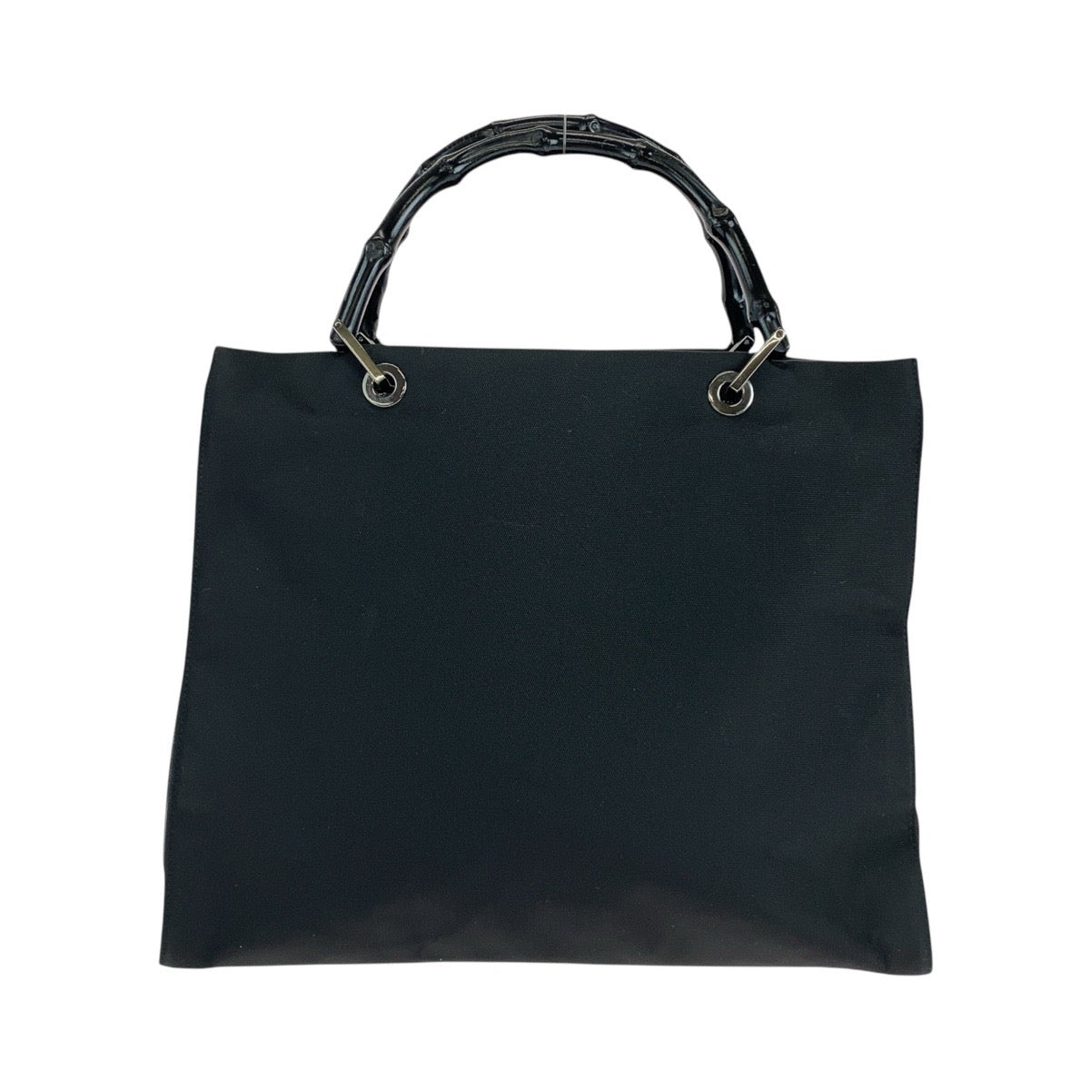 14877
GUCCI グッチ バンブー ブラック 黒 シルバー金具 ナイロン / バンブー 002 1010 トートバッグ ショルダーバッグ  レディース
