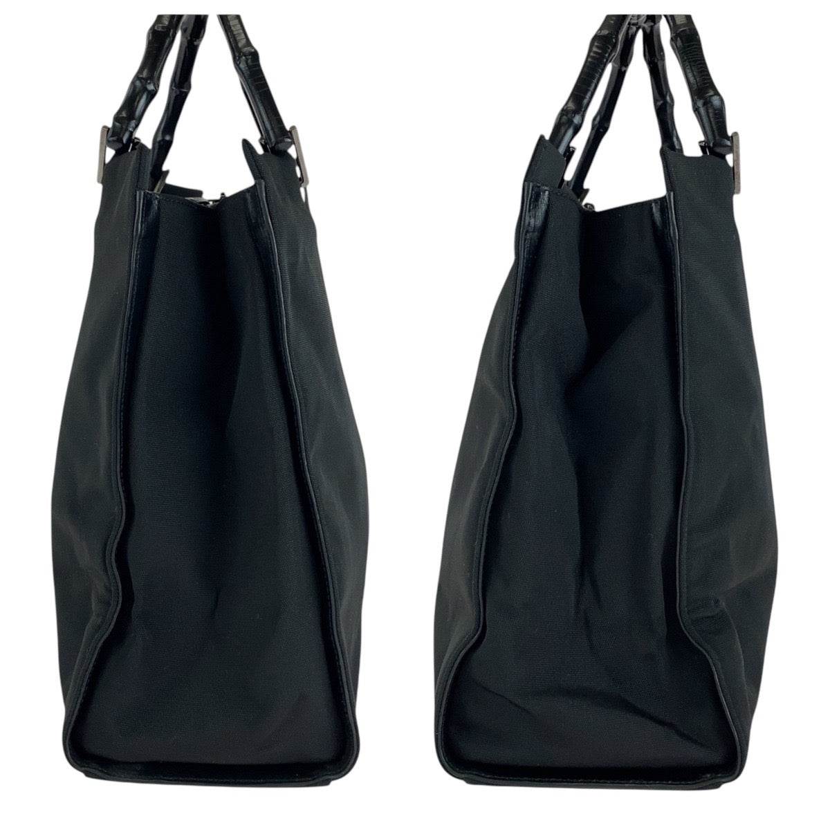 14877
GUCCI グッチ バンブー ブラック 黒 シルバー金具 ナイロン / バンブー 002 1010 トートバッグ ショルダーバッグ  レディース