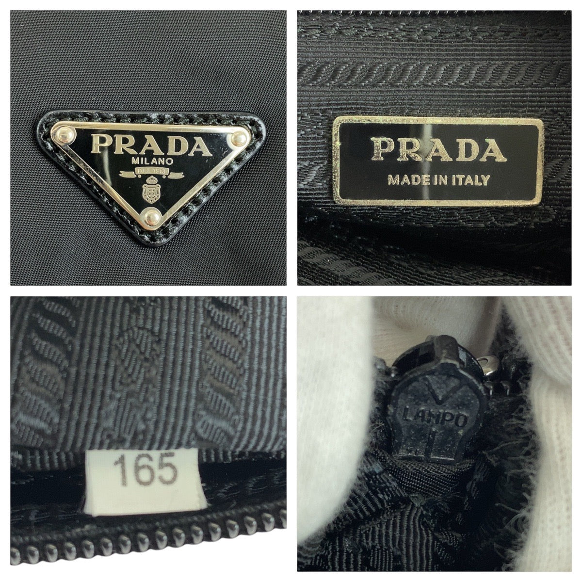 14878
PRADA プラダ テスート 三角ロゴプレート ブラック 黒 シルバー金具 ナイロン ショルダーバッグ メッセンジャーバッグ  レディース