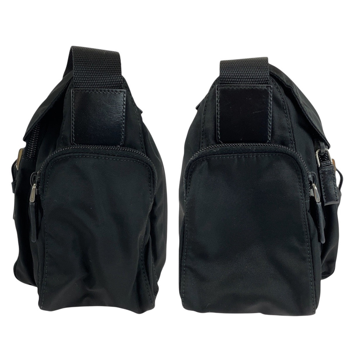 14878
PRADA プラダ テスート 三角ロゴプレート ブラック 黒 シルバー金具 ナイロン ショルダーバッグ メッセンジャーバッグ  レディース