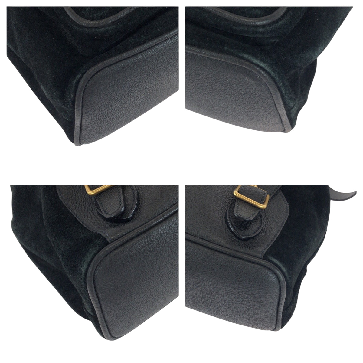 14880
GUCCI グッチ ヴィンテージ バンブー ブラック 黒 ゴールド金具 スウェード / レザー 003 2058 リュックサック バックパック  レディース ABP32
