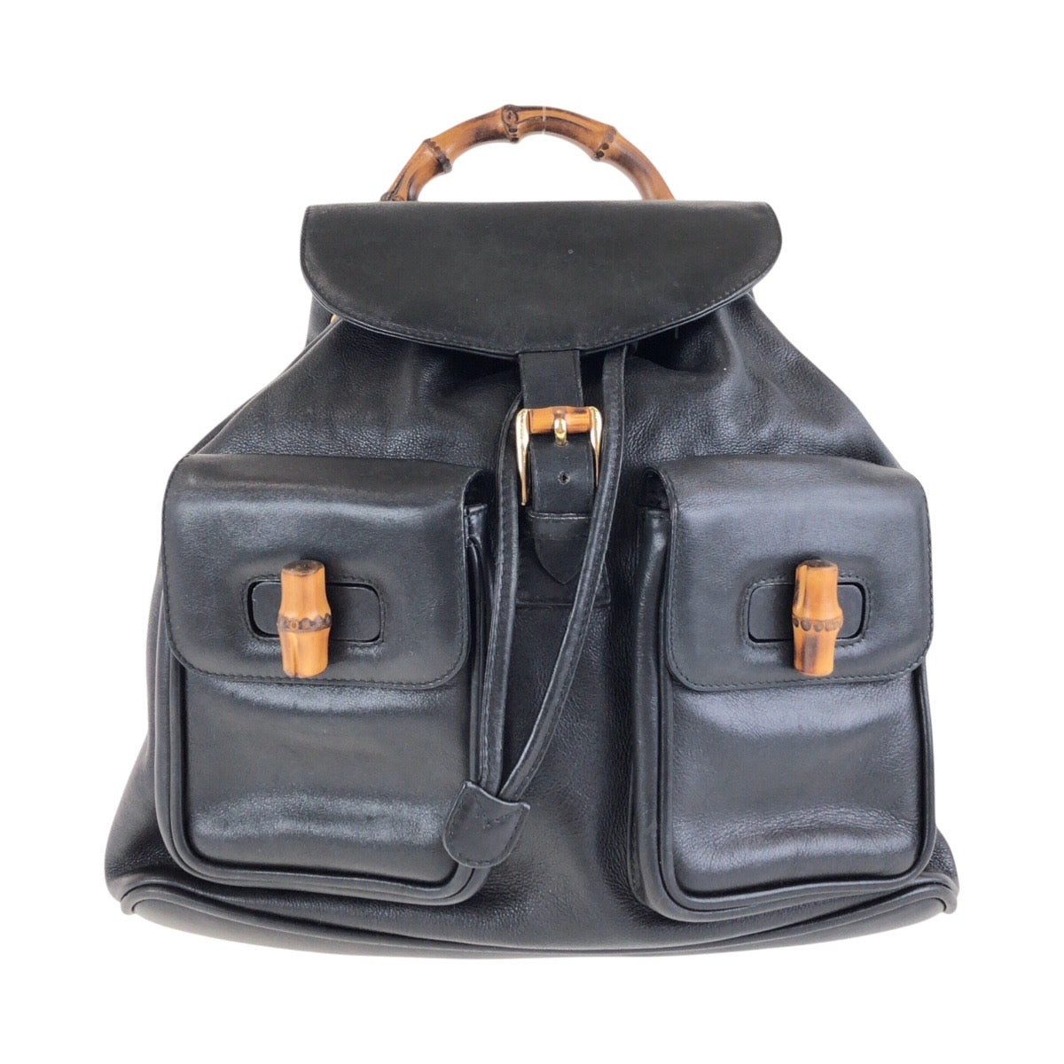 14881
GUCCI グッチ バンブー ブラック 黒 ゴールド金具 レザー 003 2058 0016 リュック・デイパック バックパック  レディース ABP30