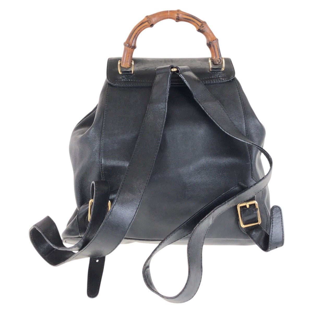 14881
GUCCI グッチ バンブー ブラック 黒 ゴールド金具 レザー 003 2058 0016 リュック・デイパック バックパック  レディース ABP30