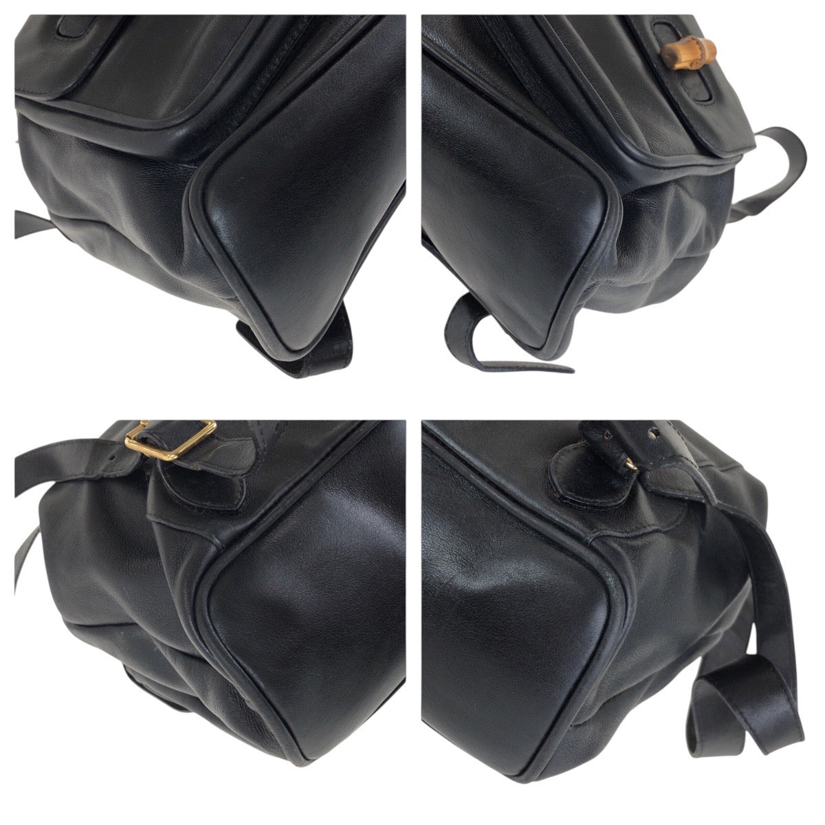 14881
GUCCI グッチ バンブー ブラック 黒 ゴールド金具 レザー 003 2058 0016 リュック・デイパック バックパック  レディース ABP30