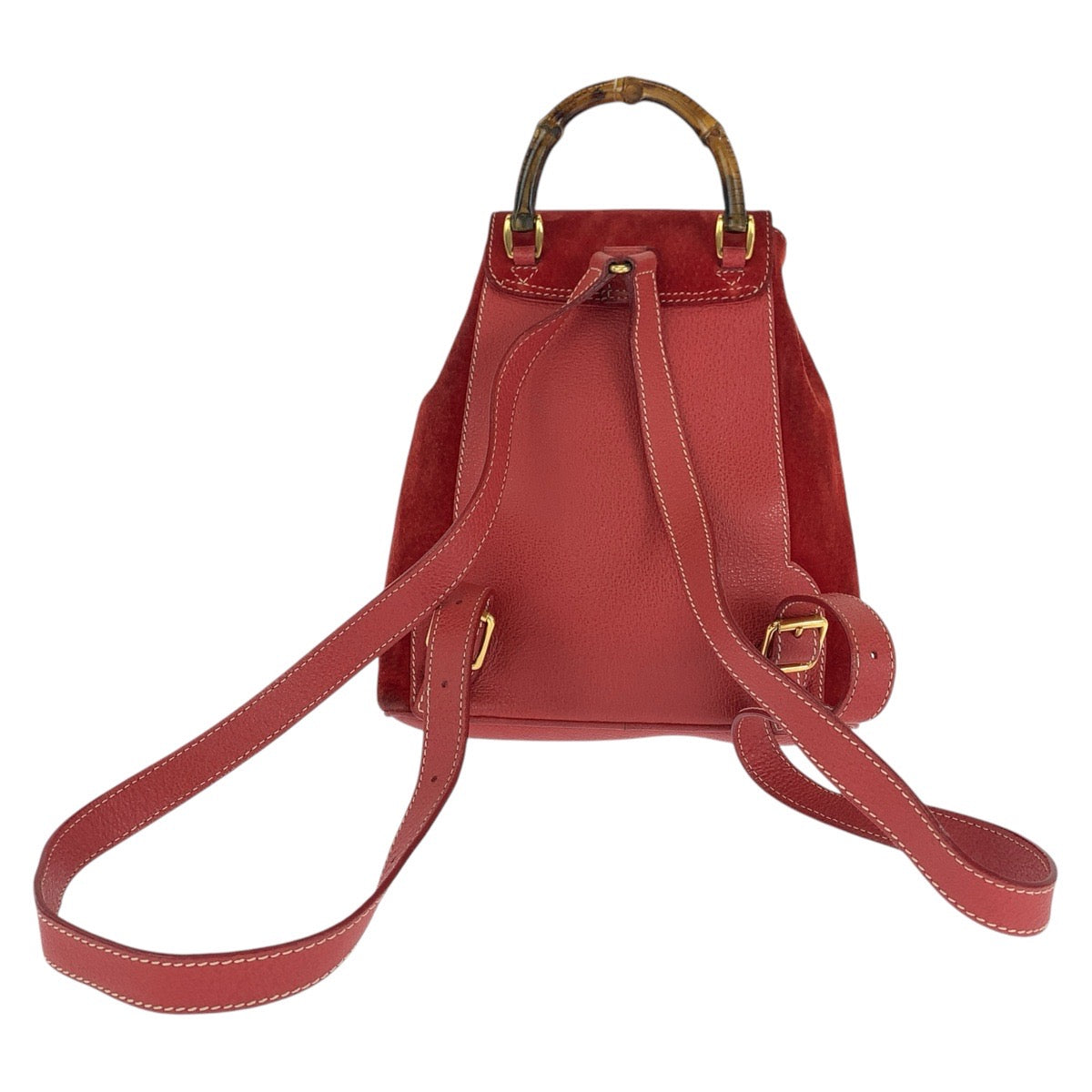 14882
GUCCI グッチ バンブー レッド ゴールド金具 スウェード / レザー 003 1956 0030 リュック・デイパック バックパック  レディース AB21