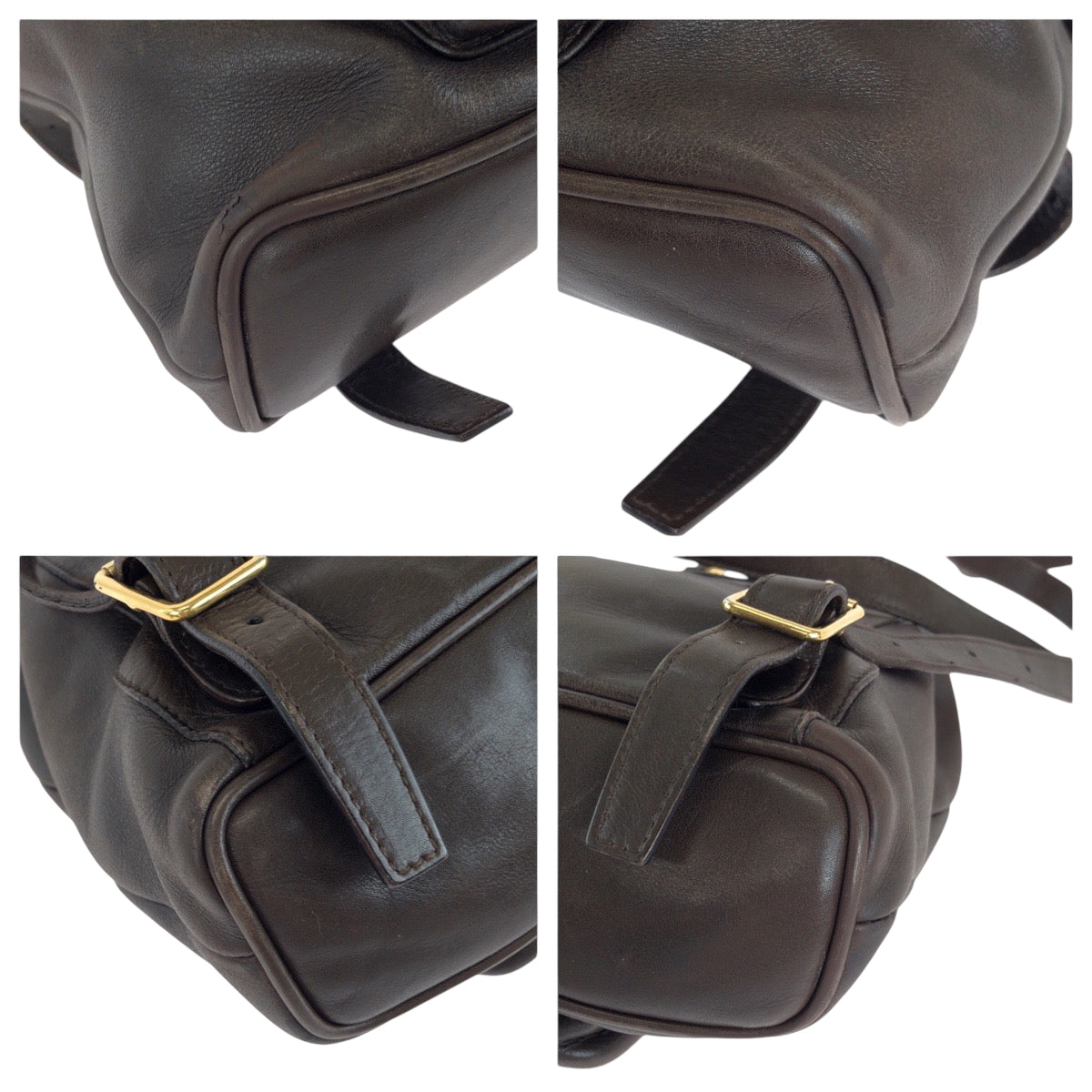 14883
GUCCI グッチ ヴィンテージ バンブー ダークブラウン ブラウン ゴールド金具 レザー 003 2852 リュックサック バックパック  レディース AB22