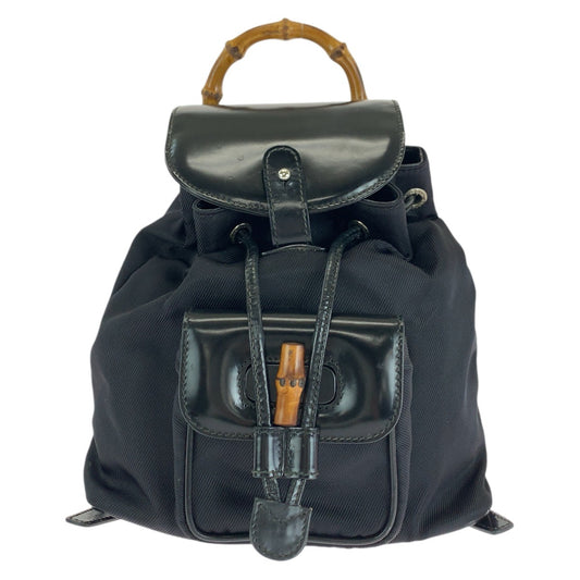 14884
GUCCI グッチ バンブー ブラック 黒 シルバー金具 レザー 003 1998 0030 リュック・デイパック バックパック  レディース ABP24