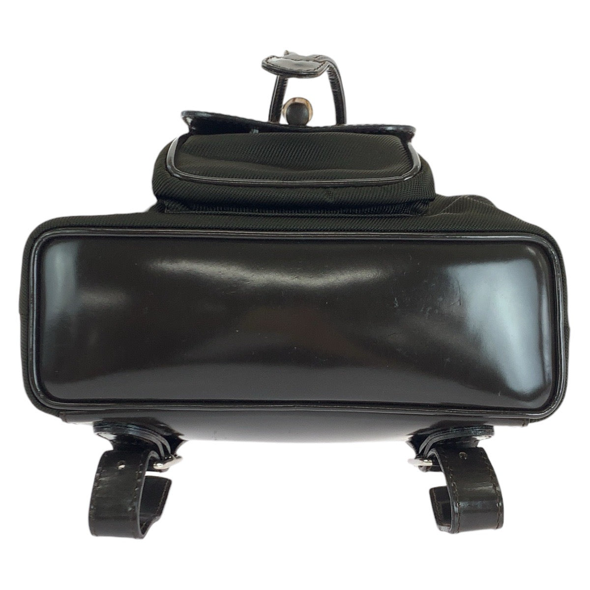 14885
 GUCCI Bamboo Brown Silver Hardware Canvas/Enamel 003 1998 0030 Backpack/Daypack Backpack for Women