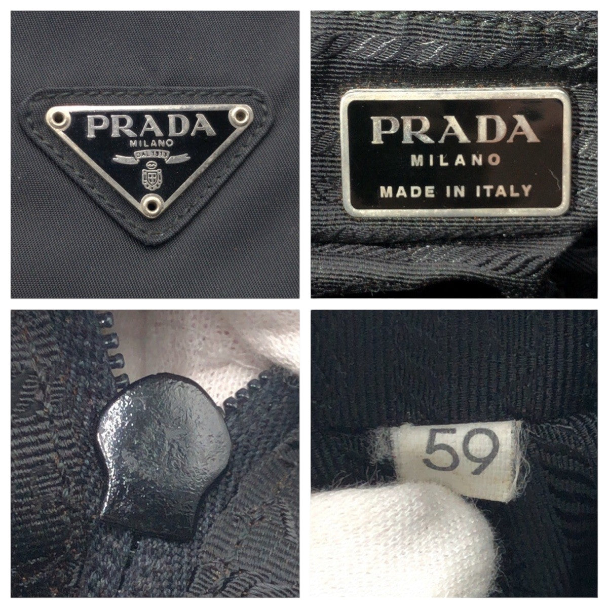 14886
PRADA プラダ テスート 三角ロゴ ブラック 黒 ナイロン ハンドバッグ  レディース AB38