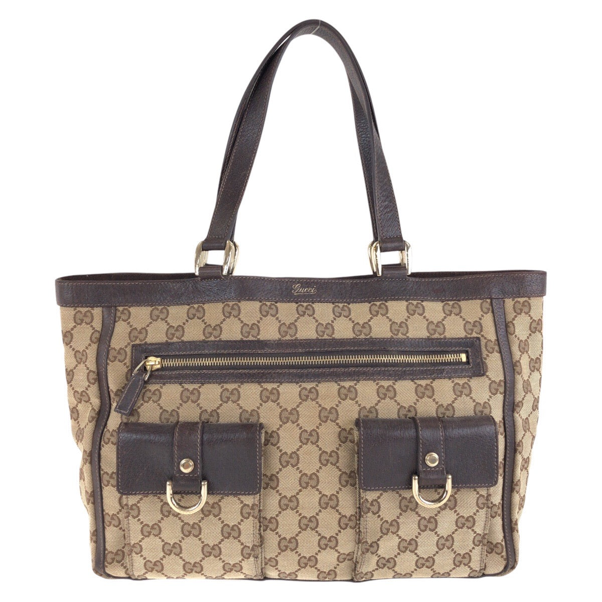14888
GUCCI グッチ アビー ブラウン ゴールド金具 GGキャンバス / レザー 146247 トートバッグ ショルダーバッグ  レディース