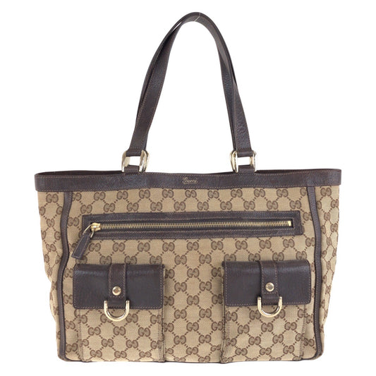14888
GUCCI グッチ アビー ブラウン ゴールド金具 GGキャンバス / レザー 146247 トートバッグ ショルダーバッグ  レディース