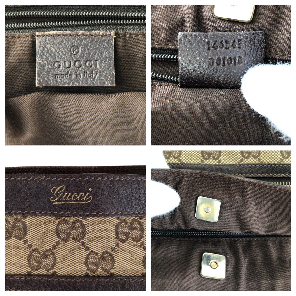 14888
GUCCI グッチ アビー ブラウン ゴールド金具 GGキャンバス / レザー 146247 トートバッグ ショルダーバッグ  レディース