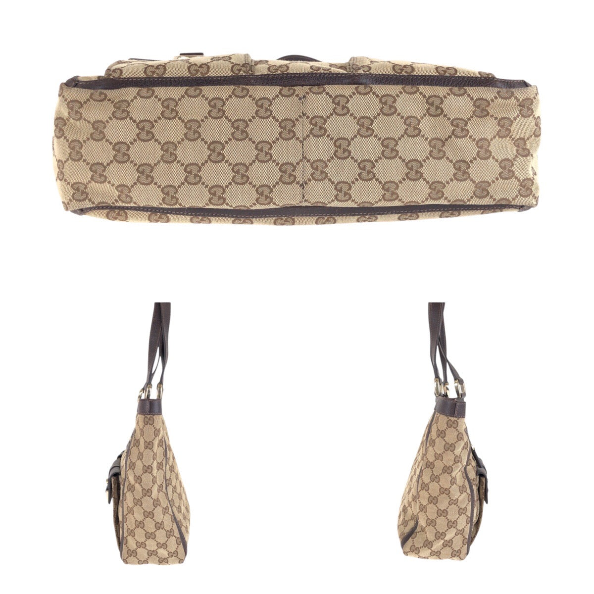 14888
GUCCI グッチ アビー ブラウン ゴールド金具 GGキャンバス / レザー 146247 トートバッグ ショルダーバッグ  レディース