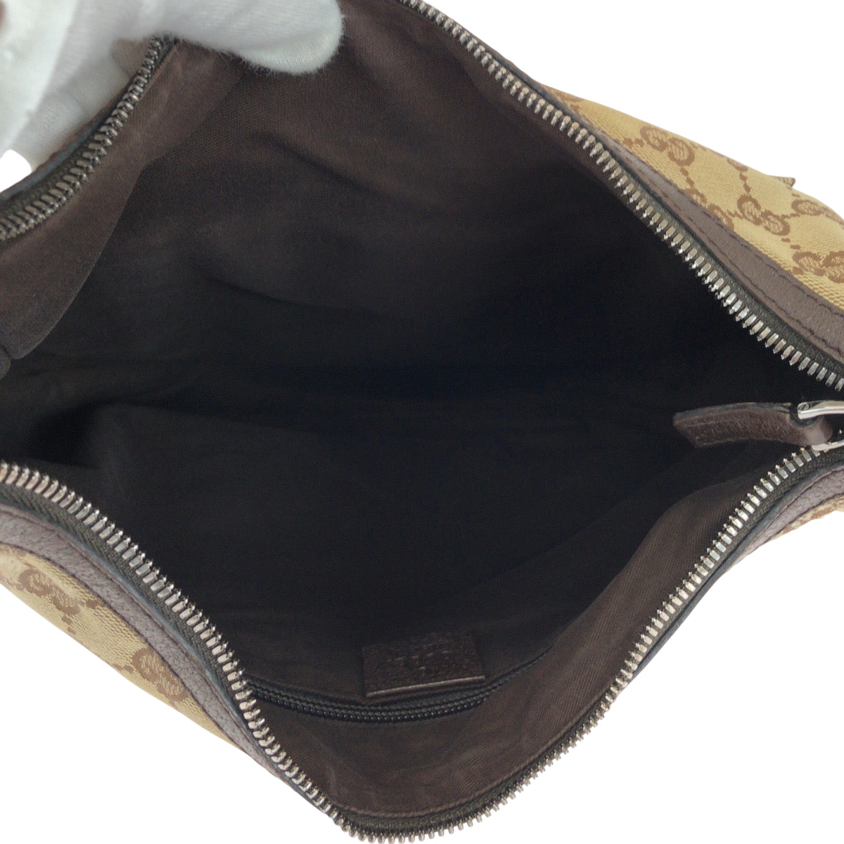 14889
GUCCI グッチ ベージュ ブラウン シルバー金具 GGキャンバス 131211 ショルダーバッグ 斜め掛け  レディース AB15