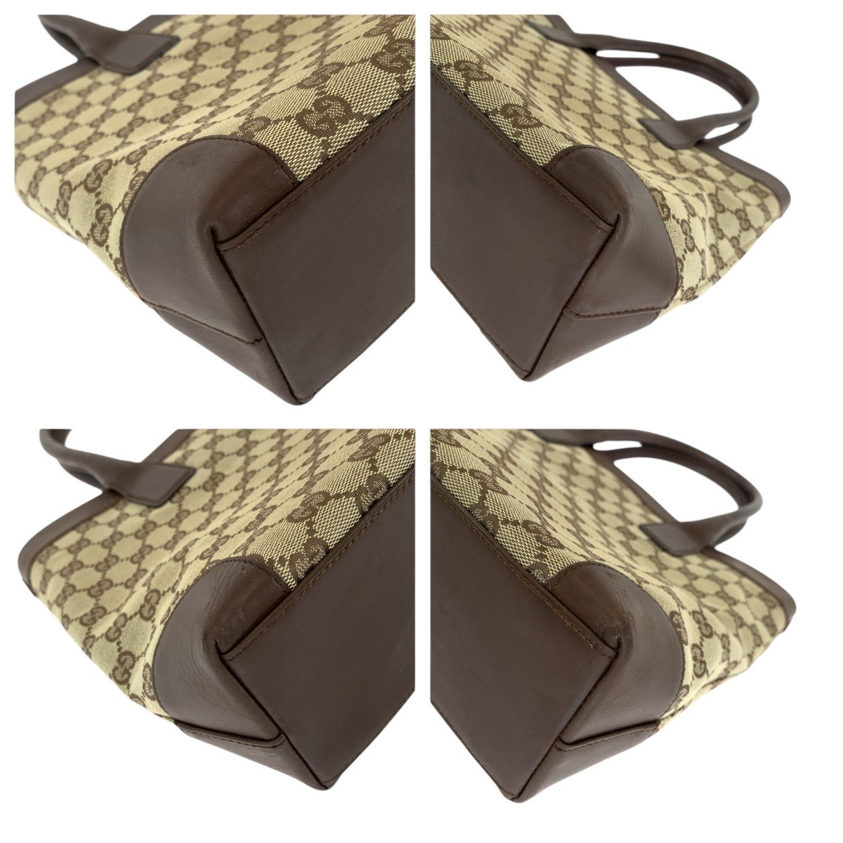 14890
GUCCI グッチ ブラウン ゴールド金具 GGキャンバス / レザー 33890 トートバッグ ショルダーバッグ  レディース