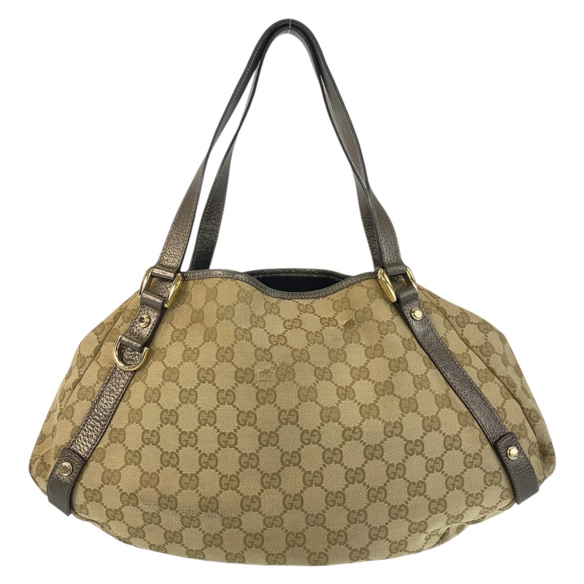 14893
GUCCI グッチ アビー ベージュ ゴールド金具 GGキャンバス / レザー 130736 トートバッグ ショルダーバッグ  レディース