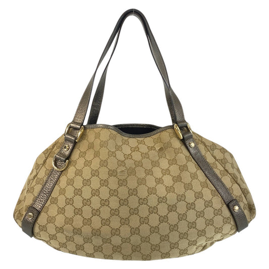 14893
GUCCI グッチ アビー ベージュ ゴールド金具 GGキャンバス / レザー 130736 トートバッグ ショルダーバッグ  レディース
