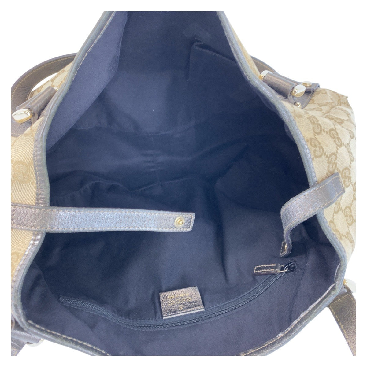 14893
GUCCI グッチ アビー ベージュ ゴールド金具 GGキャンバス / レザー 130736 トートバッグ ショルダーバッグ  レディース