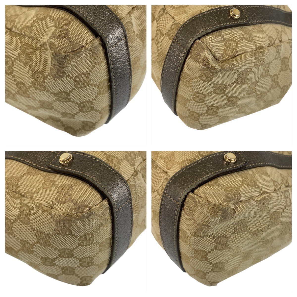 14893
GUCCI グッチ アビー ベージュ ゴールド金具 GGキャンバス / レザー 130736 トートバッグ ショルダーバッグ  レディース