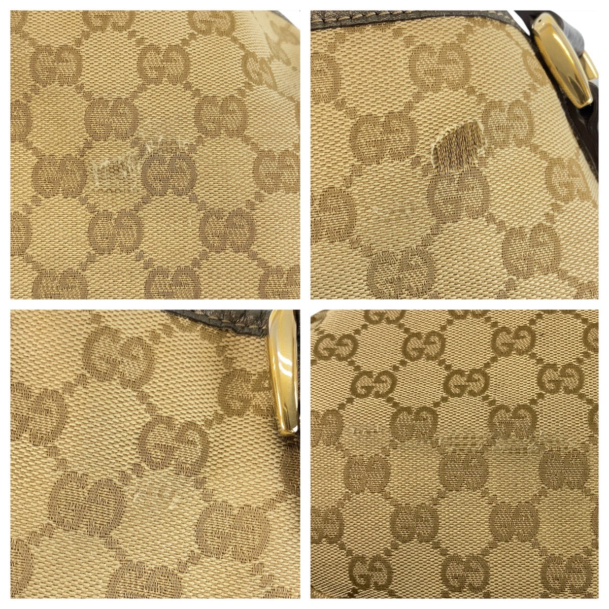 14893
GUCCI グッチ アビー ベージュ ゴールド金具 GGキャンバス / レザー 130736 トートバッグ ショルダーバッグ  レディース