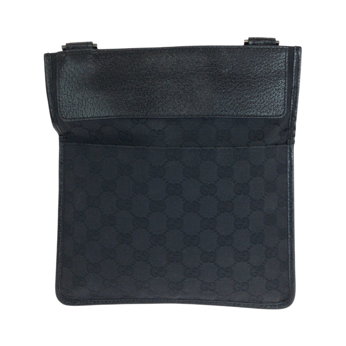 14898
GUCCI グッチ ブラック 黒 シルバー金具 GGキャンバス 27639 ショルダーバッグ ポシェット  メンズ