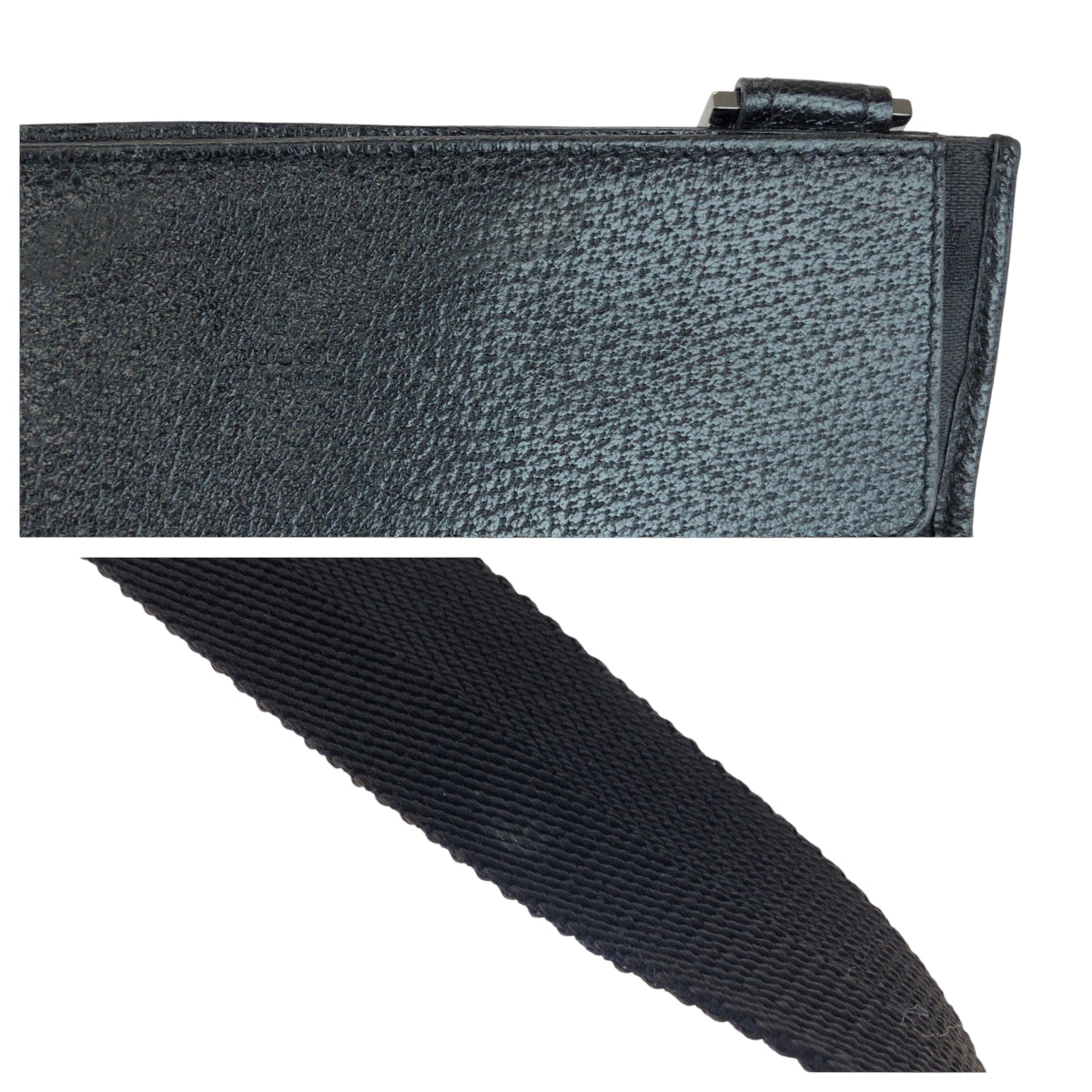 14898
GUCCI グッチ ブラック 黒 シルバー金具 GGキャンバス 27639 ショルダーバッグ ポシェット  メンズ
