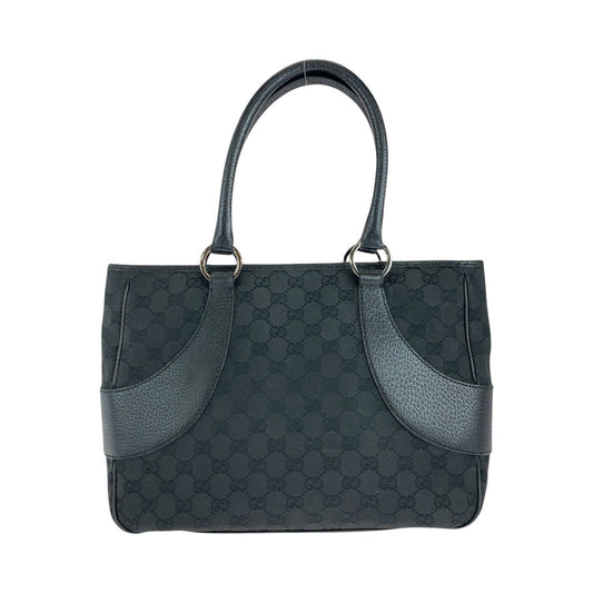 14899
GUCCI グッチ ブラック 黒 GGキャンバス / レザー 113011 トートバッグ ショルダーバッグ  レディース