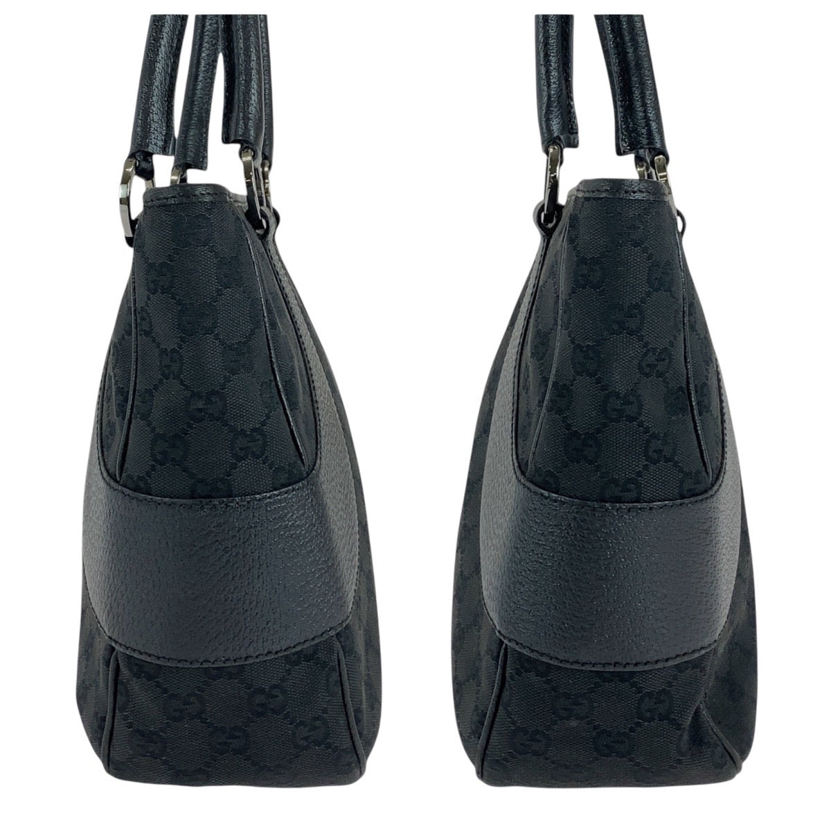 14899
GUCCI グッチ ブラック 黒 GGキャンバス / レザー 113011 トートバッグ ショルダーバッグ  レディース