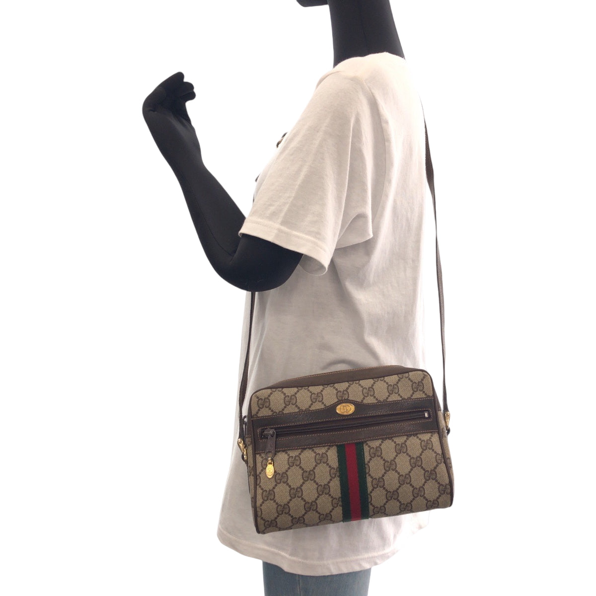 14902
GUCCI グッチ オールドグッチ シェリーライン ベージュ ブラウン ゴールド金具 GGスプリームキャンバス 68 001 3654 ショルダーバッグ ポシェット  レディース