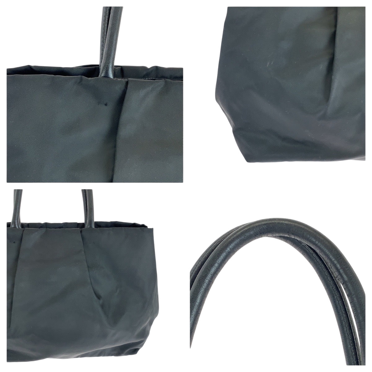 14904
PRADA プラダ テスート リボン 三角ロゴプレート ブラック 黒 シルバー金具 ナイロン BN1601 トートバッグ ハンドバッグ  レディース ABP27